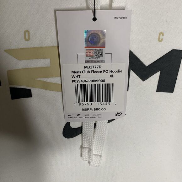 Nike Coach Prime Fleece Hoodie White/Black Deion Sanders - Picture 2 of 5